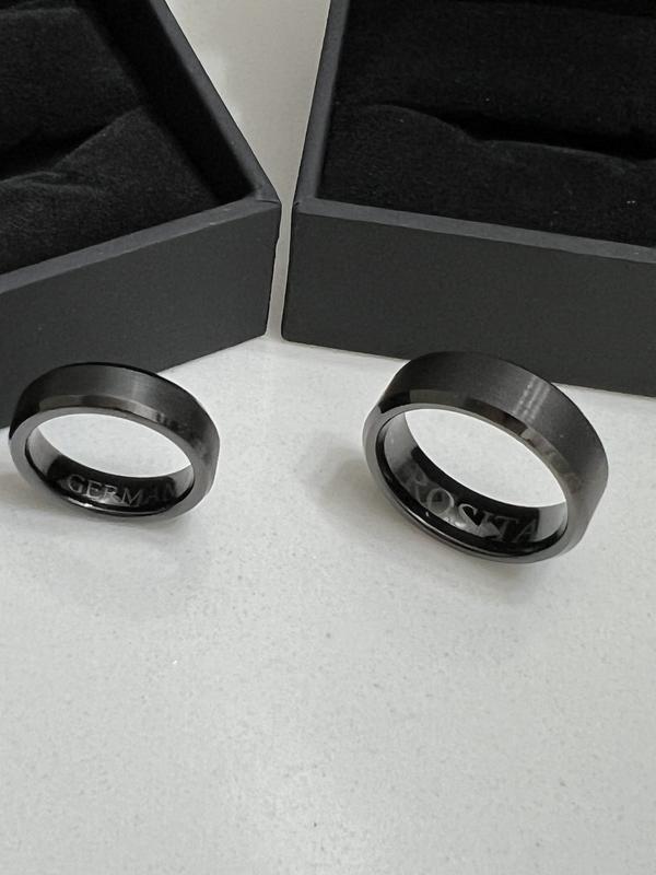 NUNCAD 8mm Black Tungsten Carbide Ring - Matte Finish Men's Wedding Band, Comfort Fit - View #2
