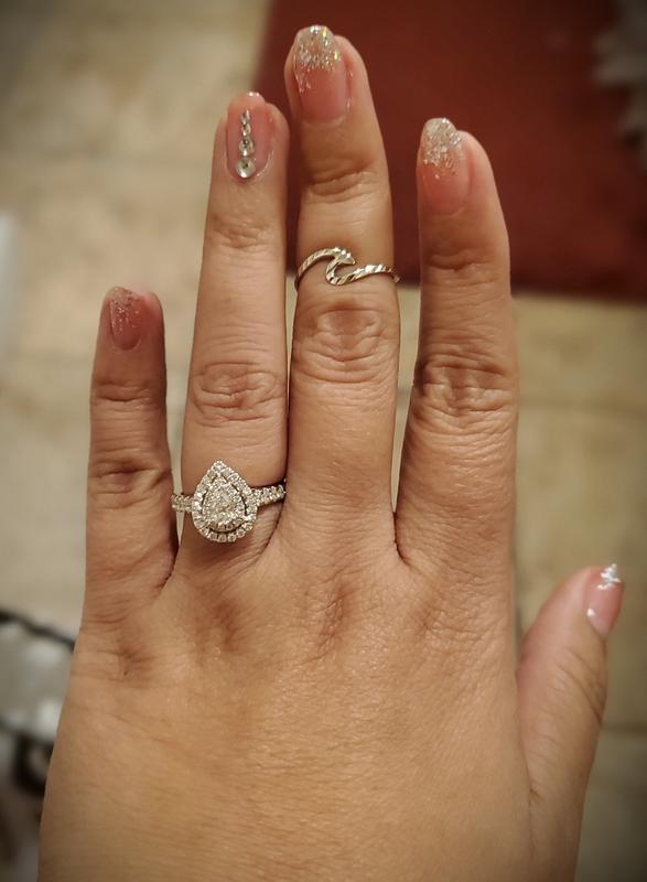 Rose gold pear engagement deals rings kay jewelers