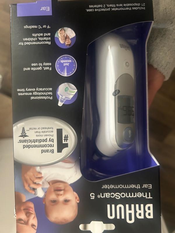  Braun Digital Ear Thermometer for Babies, Kids, Toddlers and  Adults, ThermoScan 5 IRT6500, Display is Digital and Accurate, Thermometer  for Precise Fever Tracking at Home : Health & Household