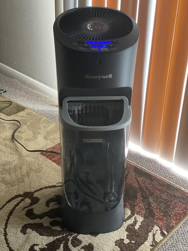 Honeywell Top Fill Tower Cool Mist Humidifier, 1.7 gal, 9.8 W x 8.7 D x 24.7 H, Black