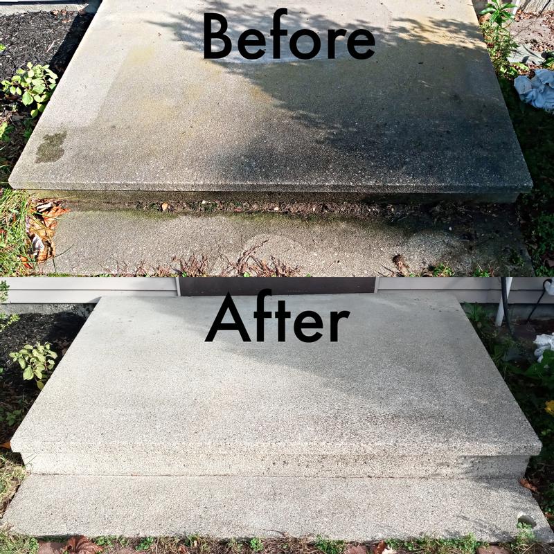 Before and After Cleaning Front Steps