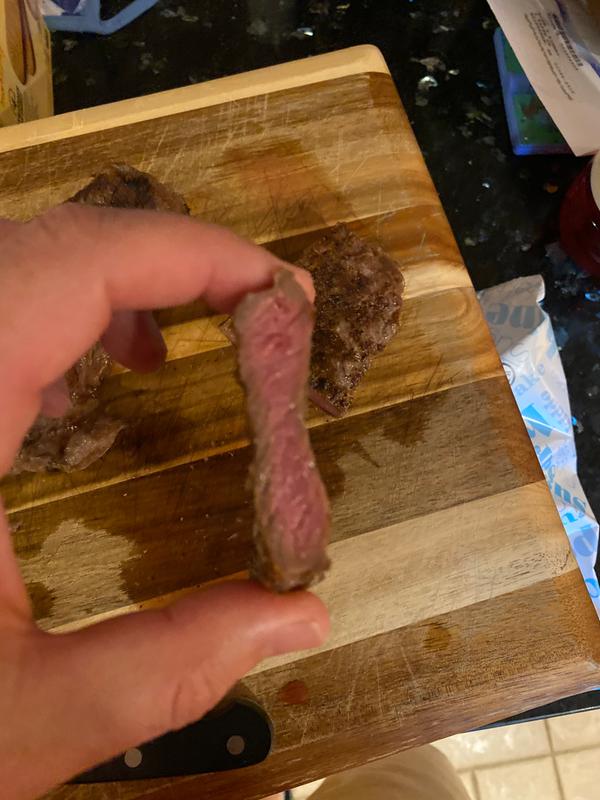 Cross section. Perfectly cooked