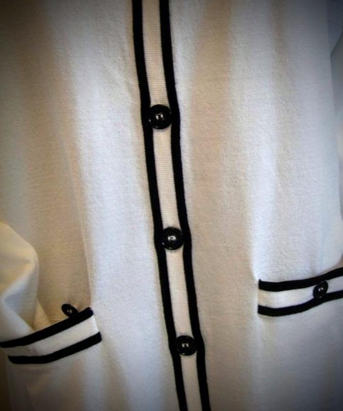 Karl Lagerfeld Paris Scalloped Edge Long Cardigan Sweater