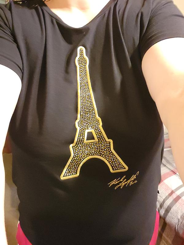 売れ筋商品|||カールラガーフェルド カットソー トップス レディース Plus Size Embellished Eiffel Tower Tee, Exclusively at Macy's Black Blue KARL LAGERFELD PARIS Plus Size Embellished Eiffel Tower T