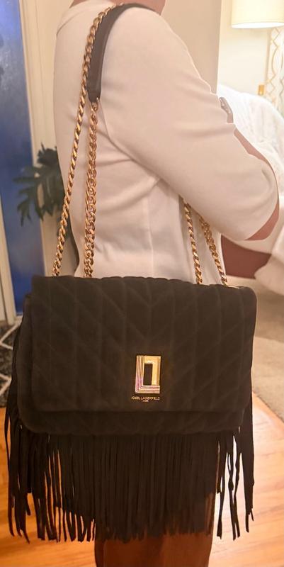 Customer photo for "Beautiful Suede Bag With a Fun, Trendy Touch"
