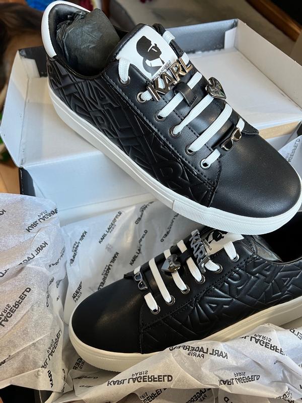 KARL LAGERFELD PARIS Cate Karl Box Lace-Up Low-Top Sneakers