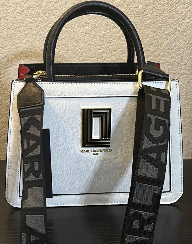 Karl Lagerfeld Paris Simone Small Leather Satchel - Macy's