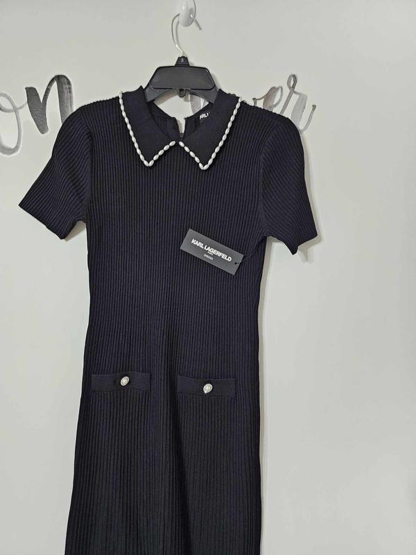 KARL LAGERFELD カル エッセンシャル フリツ ニット トレス Capsule Occasion Pleated Midi Dress | Dresses & Jumpsuits