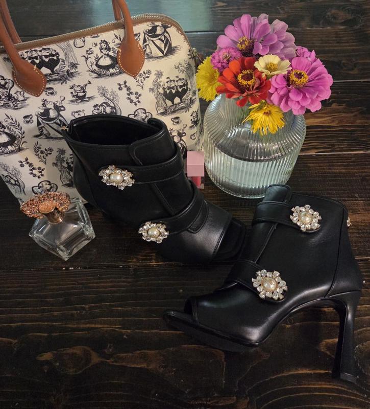 Customer photo for "Cute comfortable peep toe booties!"