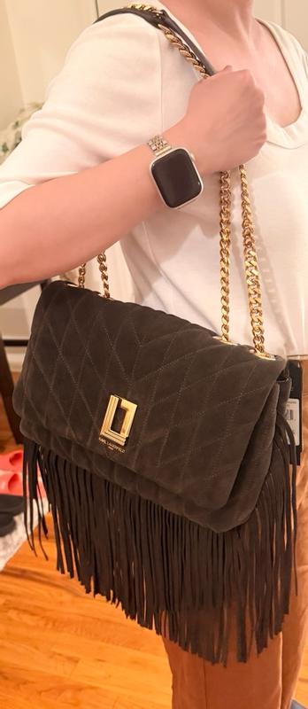 Customer photo for "Beautiful Suede Bag With a Fun, Trendy Touch"