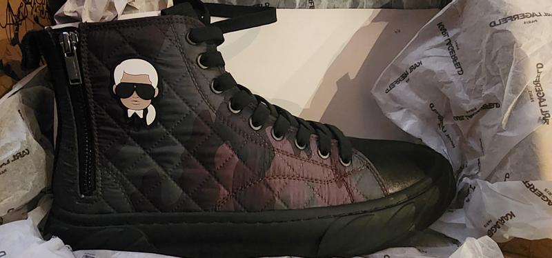 NWOB Karl Lagerfeld Paris Men\'s SHOES 10.5 Double Back Zip Quilted Camo Hi Top Karl Lagerfeld Men main image 4