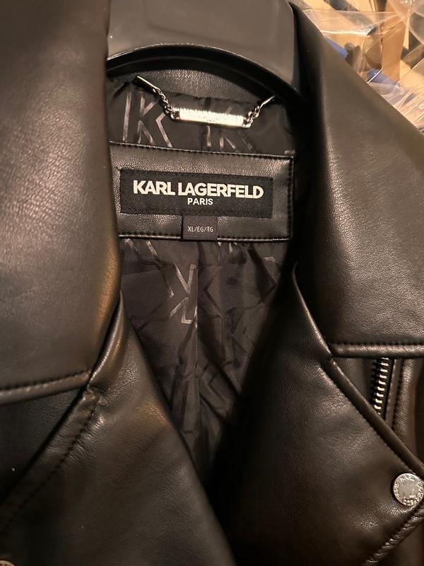 KARL LAGERFELD PARIS Women's Faux-Leather Asymmetric Moto