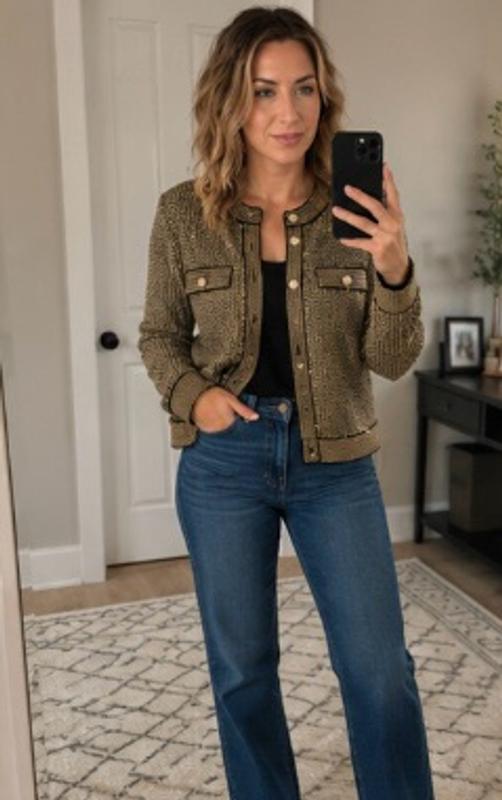 Customer photo for "Super cute sweater for work or going out"