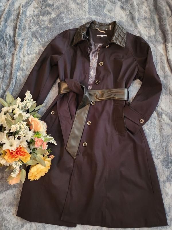 Customer photo for "It's a gorgeous trench that isn't boxy like most"