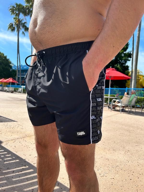 Karl Lagerfeld Black Polyester Men's Swim Trunk