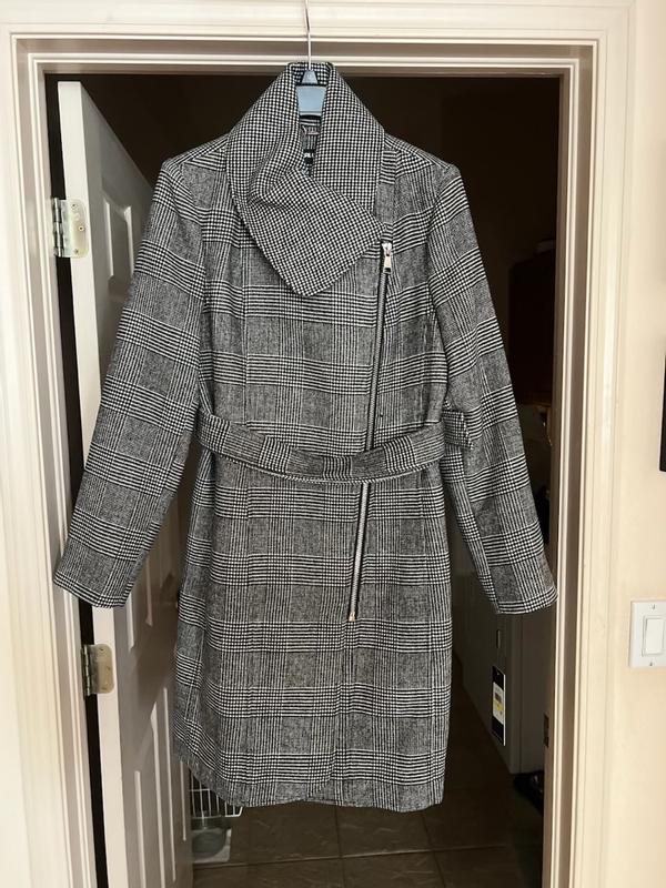 Karl Lagerfeld Paris Houndstooth wool deals blend Coat