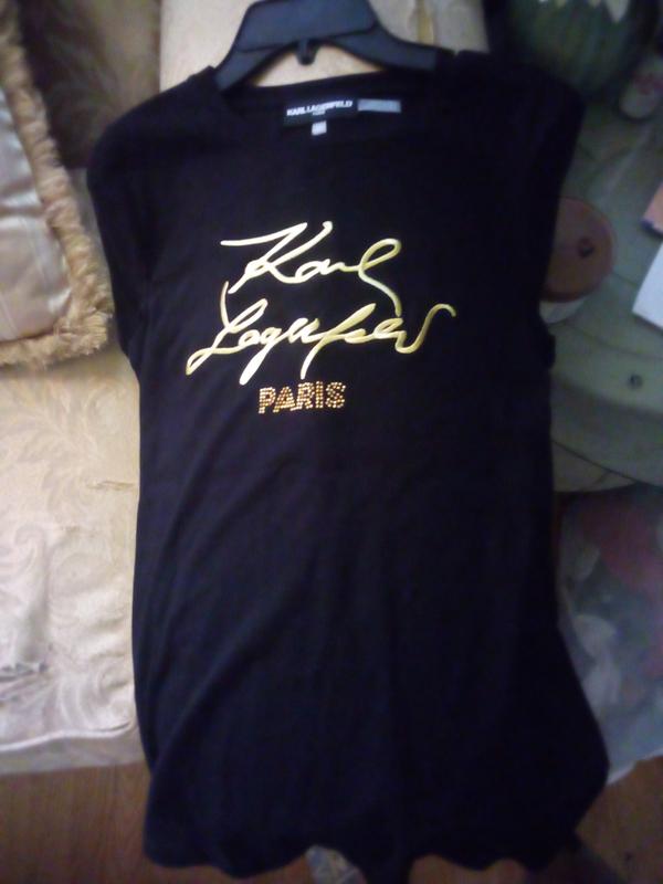KARL LAGERFELD PARIS Women's Metallic Logo Print T-Shirt