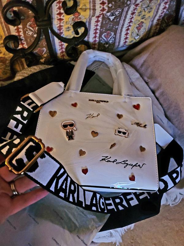 Removable, nylon shoulder strap (white w/black bold letters)