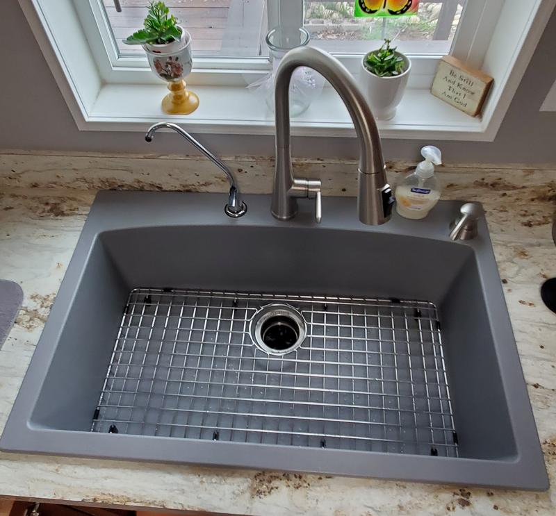 Karran QT-712 Quartz/Granite 33 in. Single Bowl Top Mount Drop-In