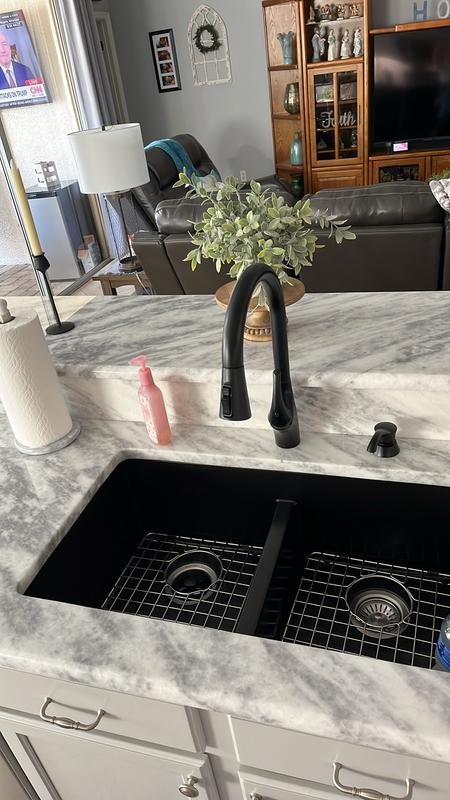 Kaan Undemount Quatz 33 In. Double Bowl 60/40 Kitchen