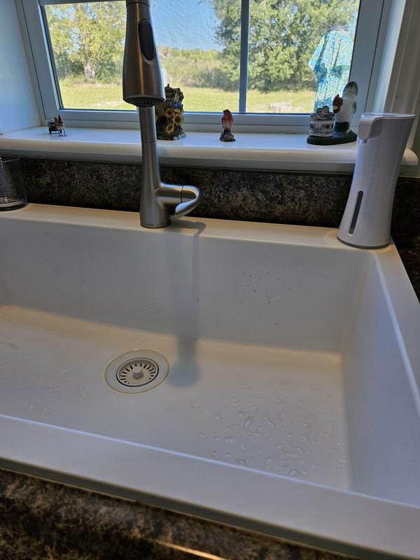 Karran QT-812 Quartz 33 in. Large Single Bowl Drop-In Kitchen Sink in White