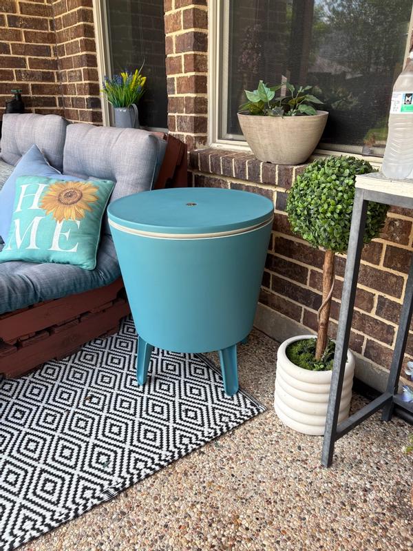 Keter Cool Bar Teal Outdoor Table and Ice Chest 7.5 Gallon(s) Blue