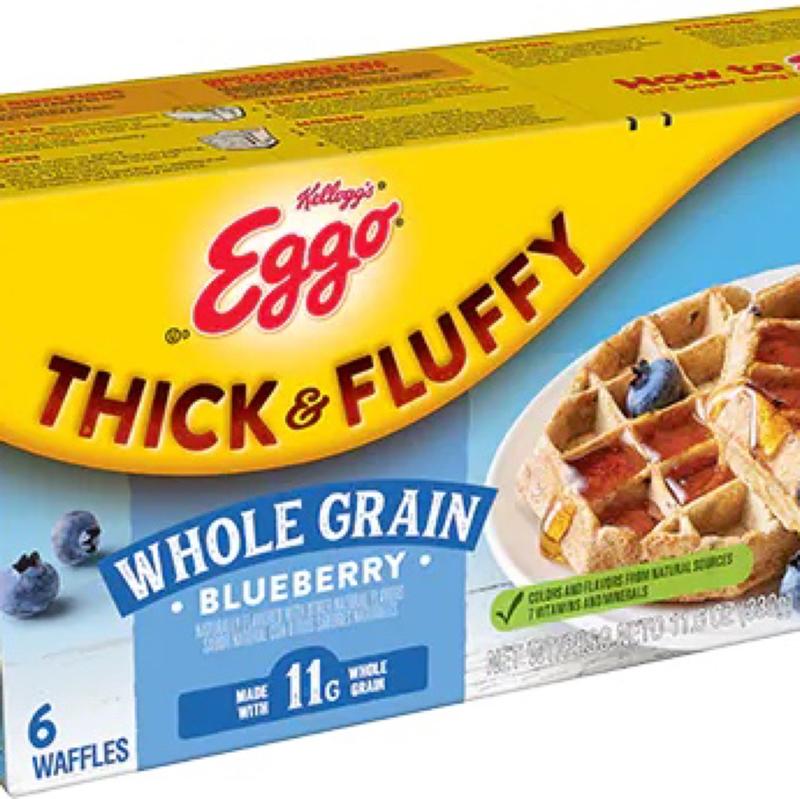 Kellogg S Eggo Thick Fluffy Whole Grain Blueberry Waffles