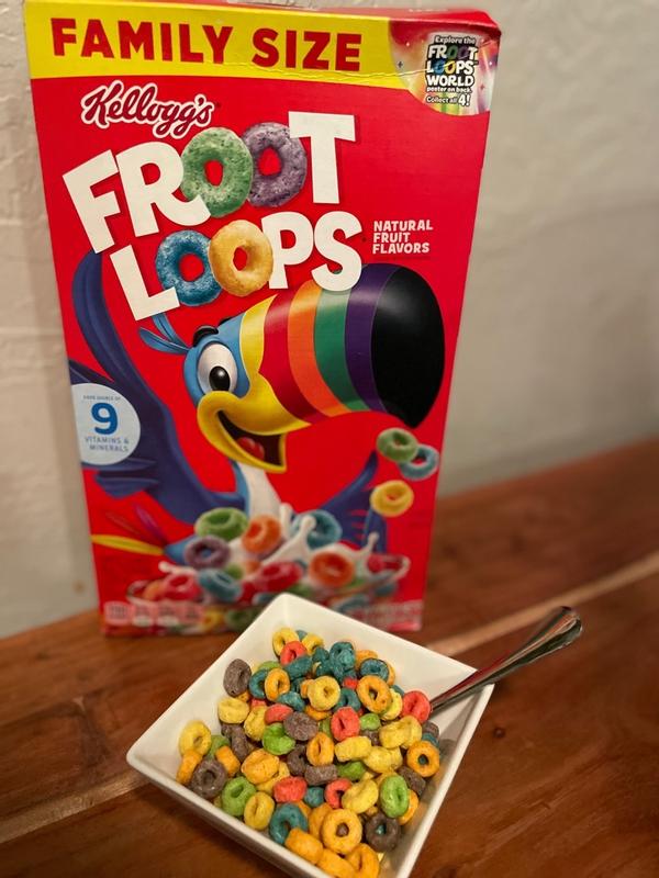  (Discontinued Version) Kellogg's Froot Loops Breakfast Cereal  with Fruity Shaped Marshmallows, Low Fat, 12.6 oz Box(Pack of 4): Cold  Breakfast Cereals