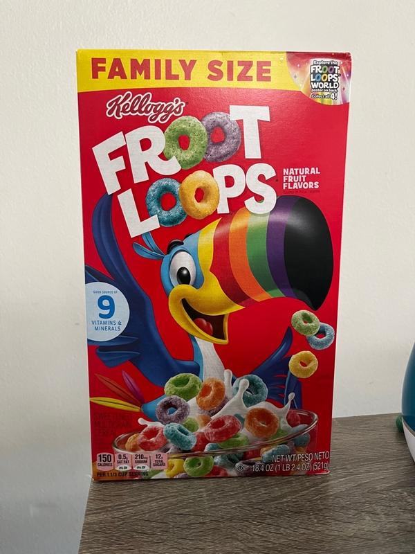 Froot Loops Cereal, Natural Fruit Flavors, Family Size 18.4 oz, Shop