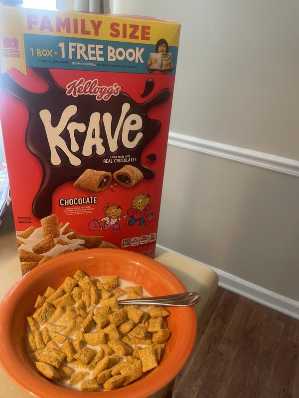 Kellogg's Krave Breakfast Cereal, 7 Vitamins and Minerals, Chocolate,  17.3oz Box