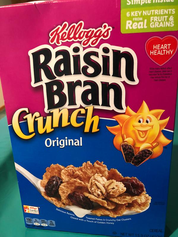 Kellogg's Raisin Bran Crunch Breakfast Cereal Cup, Original, 2.8oz Cup, 1  Cup