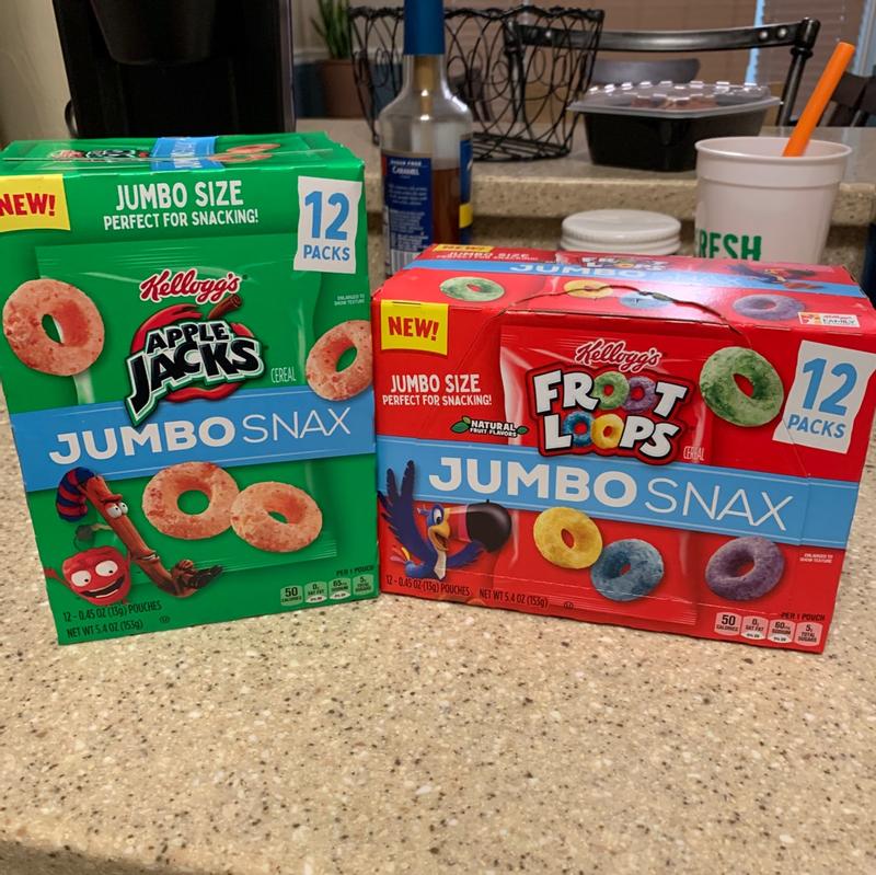 Kellogg's Froot Loops Jumbo Snax Cereal Snacks, Original, 5.4oz