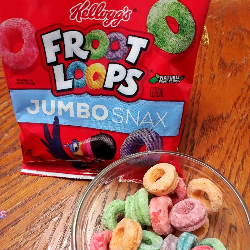 Kellogg's Froot Loops Jumbo Snax Cereal Snacks, Original, 5.4oz Box, 12ct