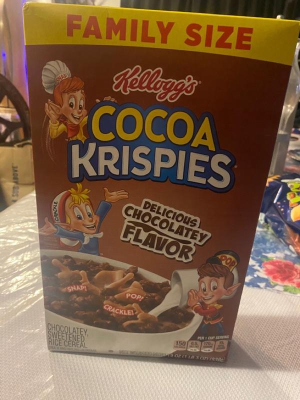 Cocoa Krispies Cold Breakfast Cereal, 8 Vitamins and Minerals, Rice  Krispies Treats, Family Size, Original, 22.4oz Box (1 Box)