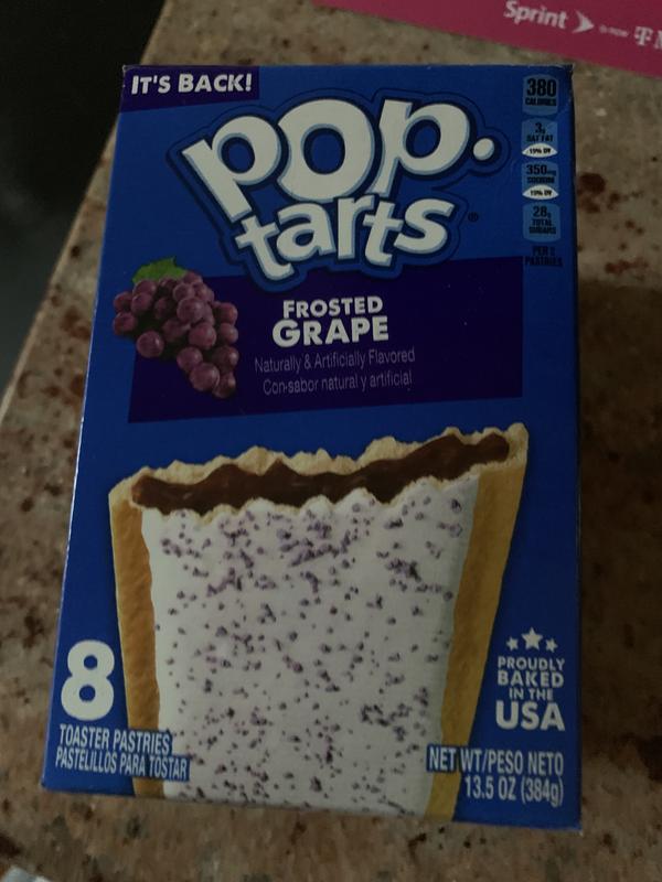  Pop-Tarts Toaster Pastries, Breakfast Foods, Kids Snacks,  Frosted Grape, 13.5oz Box (8 Pop-Tarts)