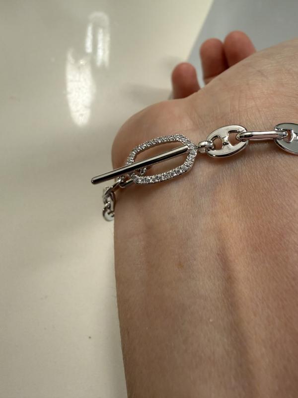 Elaina Toggle Silver Link and Chain Bracelet | Kendra Scott