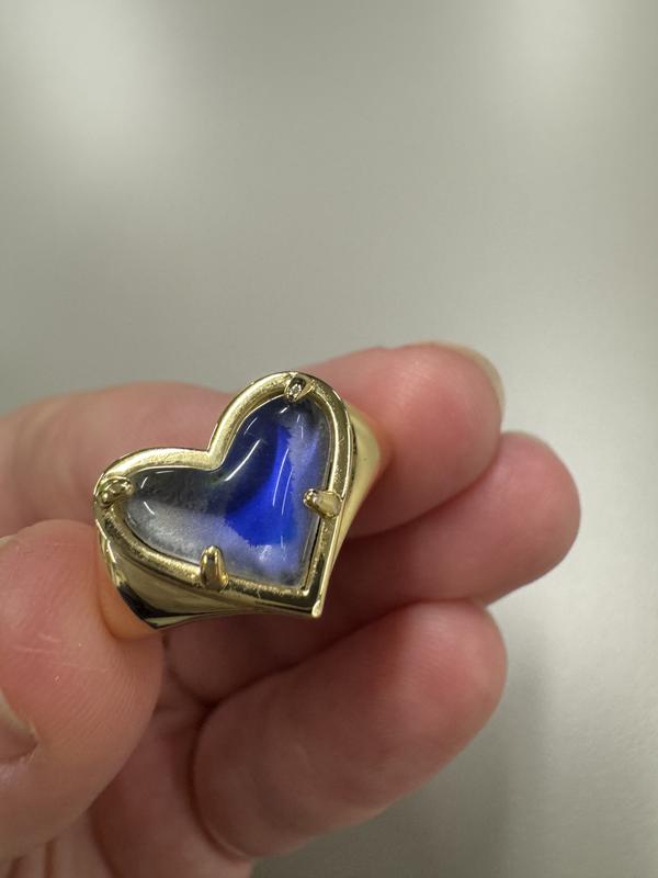 Framed Ari Heart Gold Band Ring in Azalea Illusion | Kendra Scott