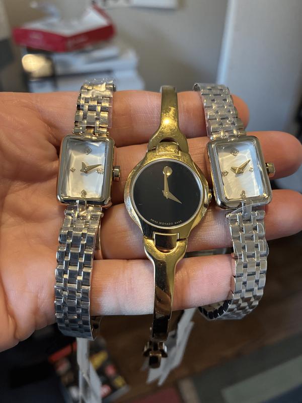 Adela Gold Tone Stainless Steel Watch in Black Mother-of  display picture 2