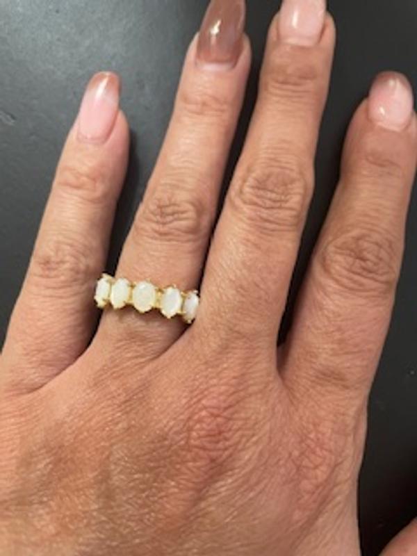 Cailin Gold Crystal Band Ring in Champagne Opal Crystal