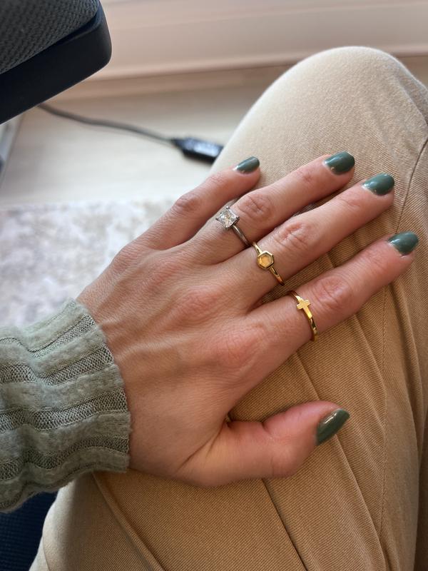 Cross Inline Band Ring in 18k Gold Vermeil | Kendra Scott