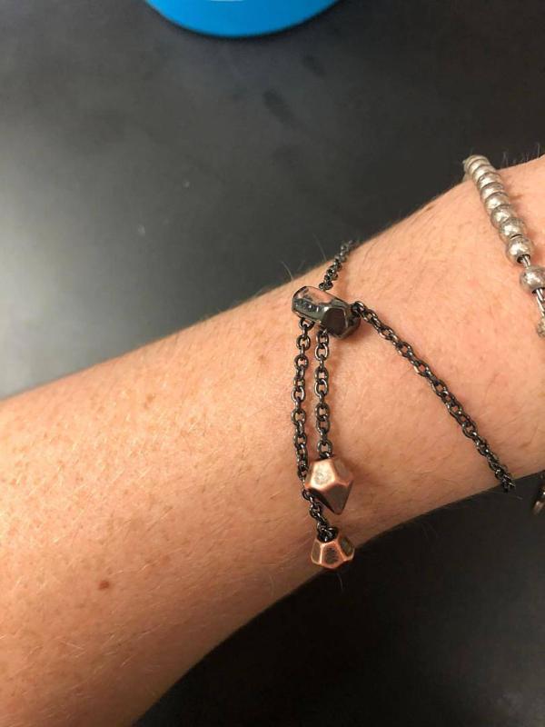 Elaina Gunmetal Chain Bracelet in Black Drusy | Kendra Scott