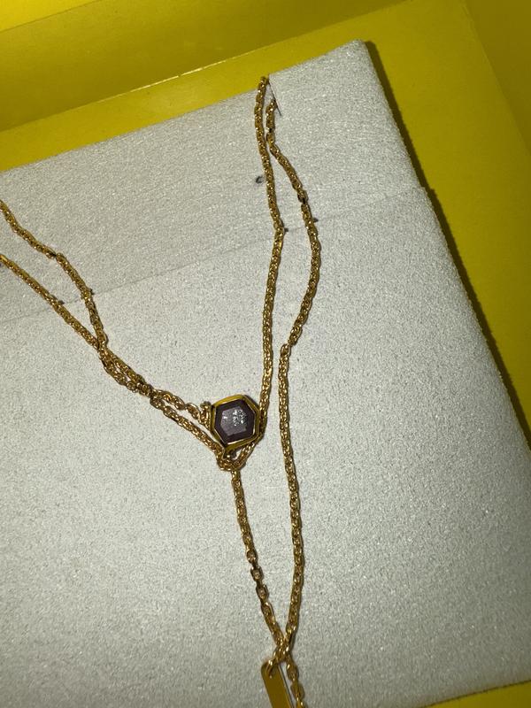 Davie 18k Gold Vermeil Pendant Necklace in White Kyocera Opal