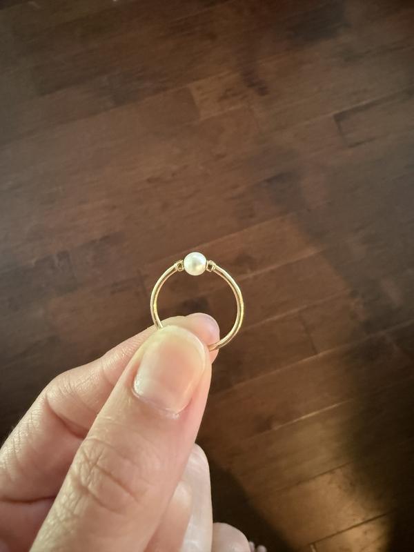 Cathleen 14k Yellow Gold Band Ring Freshwater Cultured Pearl - 7