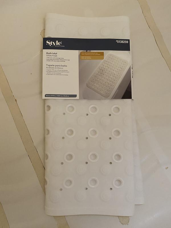 Style Selections White Non-slip Bath Mat in the Bathroom Safety