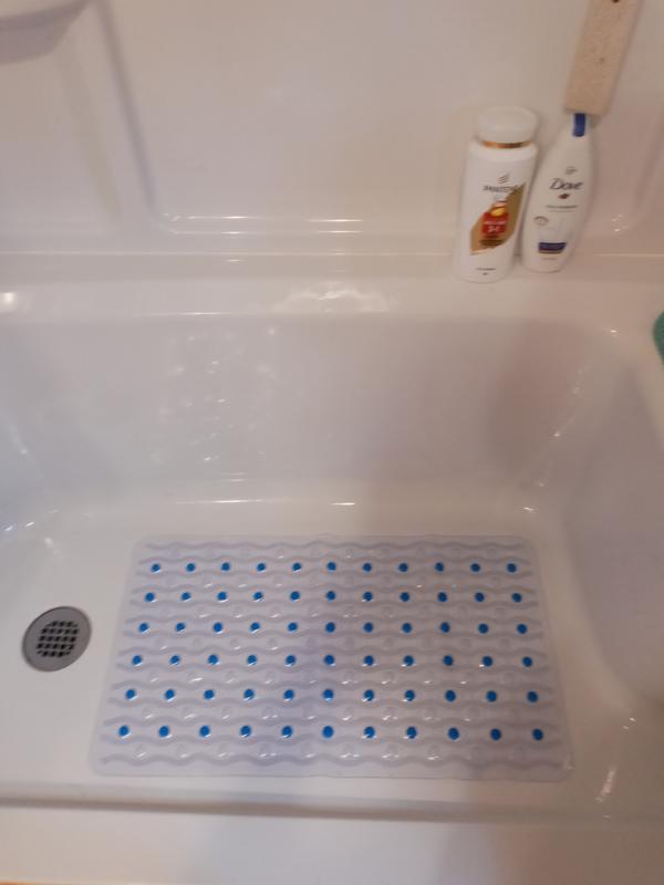 Kenney Non-Slip Semi-Brushed Bath, Shower, and Tub Mat with Suction Cups, Blue