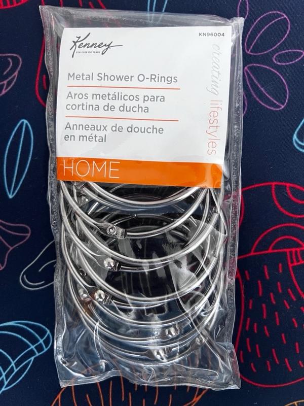 Kenney Chrome Steel O Ring Shower Curtain Rings 12 Pack in the Shower ...