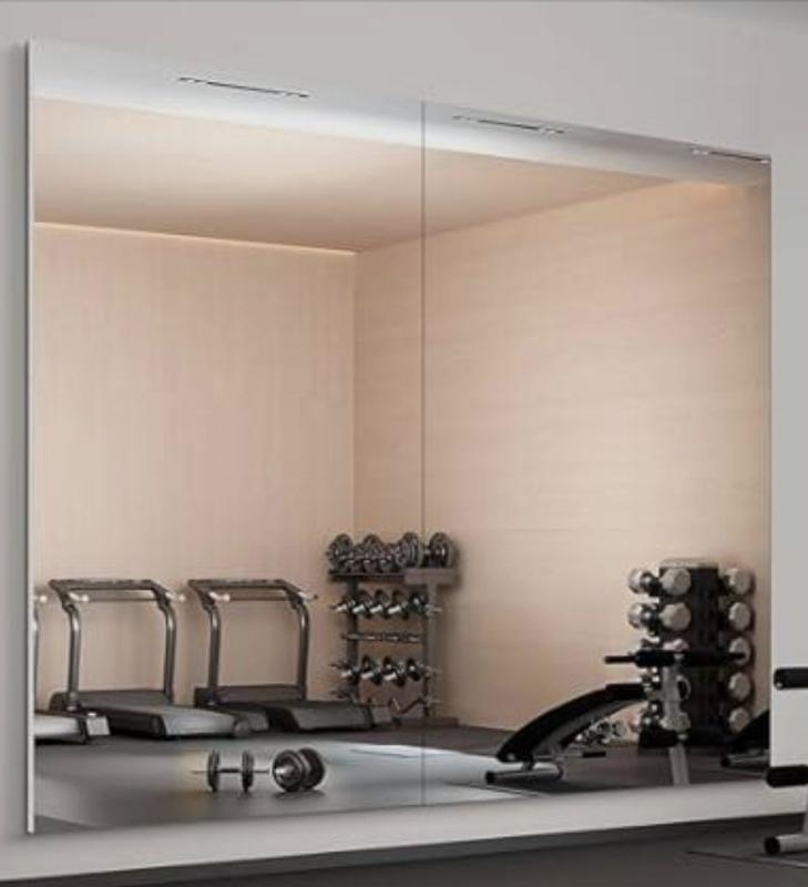 Keonjinn Gym Wall Mirror 72-in W x 36-in H Rectangle Clear Polished ...