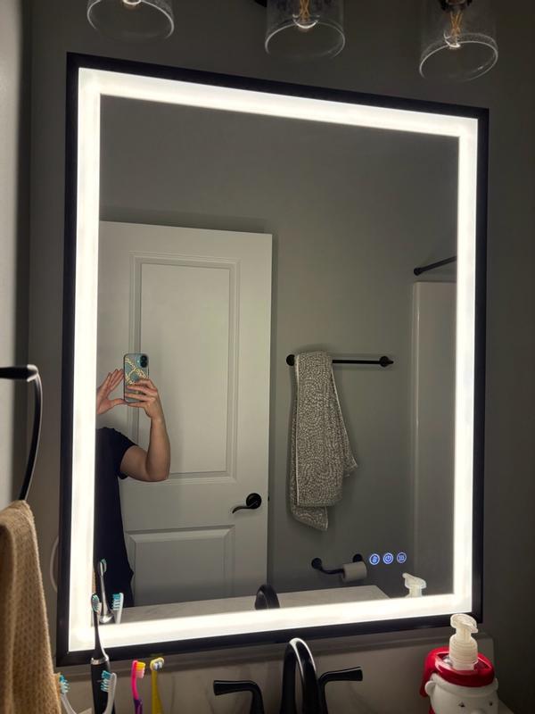 Keonjinn Backlit Bathroom LED Lighted Mirrors 72-in x 36-in Framed