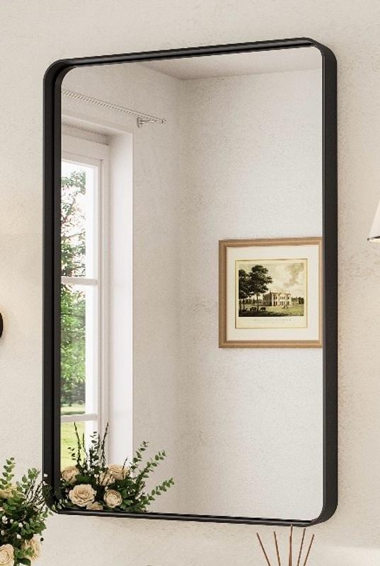 TETOTE 24x36 Inch Sliver Bathroom Vanity Mirror Tempered Glass Metal ...