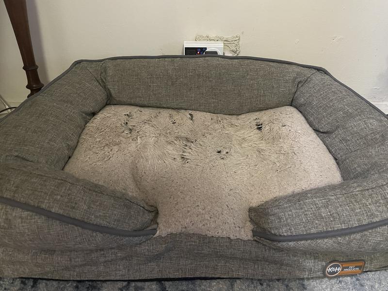 Harmony grey patched pillowtop lounger orthopedic dog sales bed